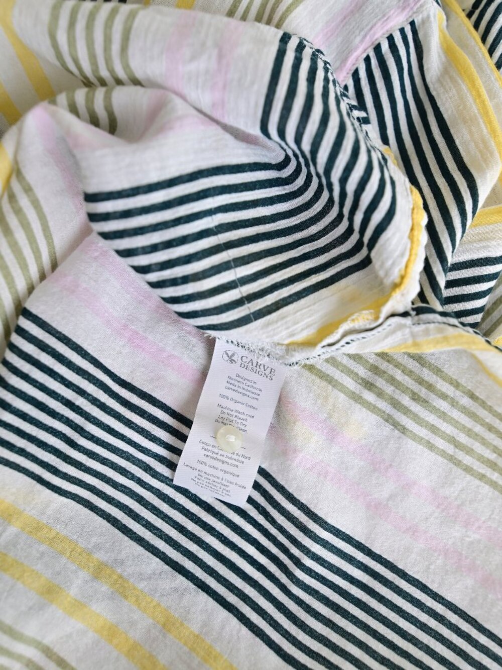 Carve Designs Popover Dylan Gauze Shirt Organic Cotton Stripes Lightweight-small - Picture 10 of 11
